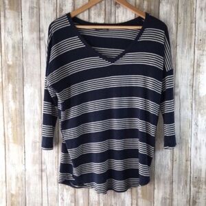Market & Spruce Navy Striped Blouse